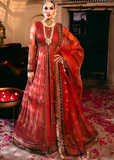 Red Net Suit Embroidered Chiffon