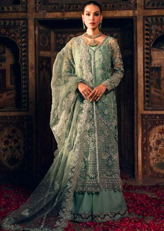 Embroidered Silk Net Stitched