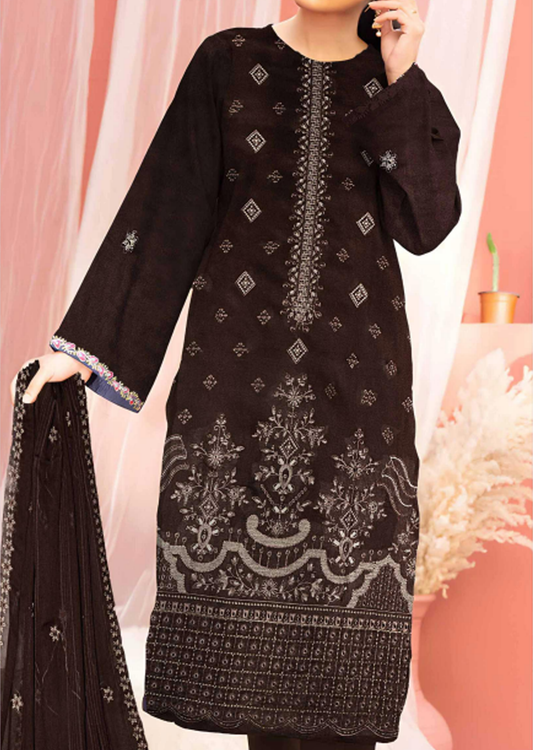 Black Embroided Lawn