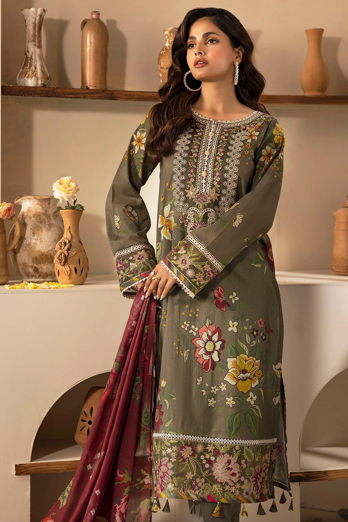 NANCY DIGITAL PRINTED LAWN STITCHED