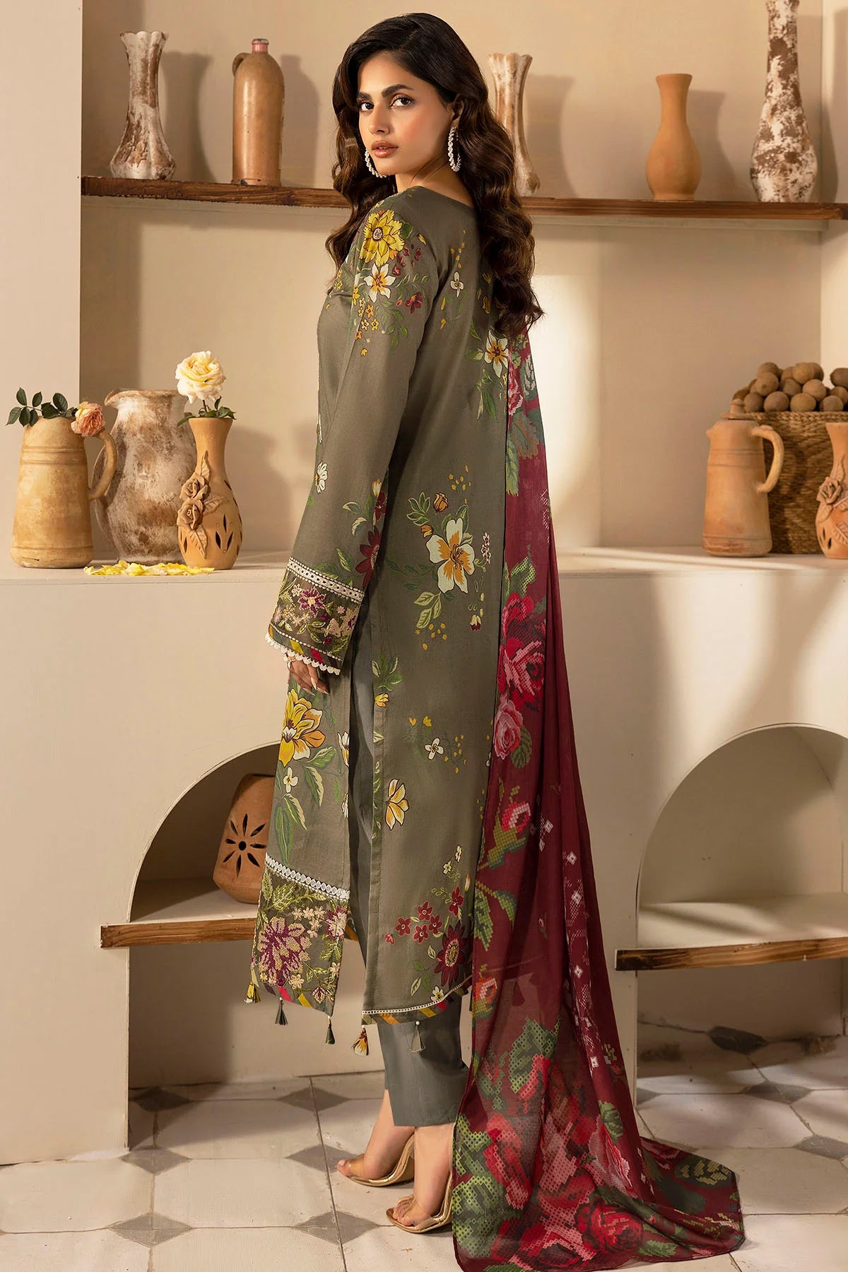 NANCY DIGITAL PRINTED LAWN STITCHED