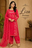 Ruby Pink Printed 3 Piece Lawn Suit – Liza Boutique