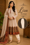 Ivory Printed 3 Piece Lawn Suit – Liza Boutique
