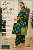 Mustard Green Printed Summer Co-Ord Set with Matching Tote Bag – Liza Boutique