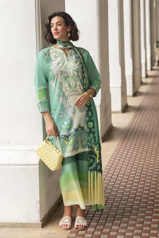 Ariela Lawn Green Stitched