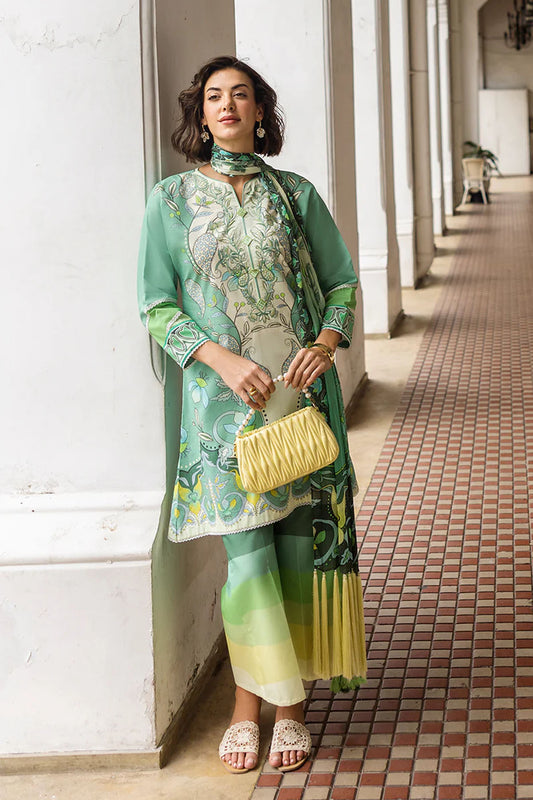 Ariela Lawn Green Stitched